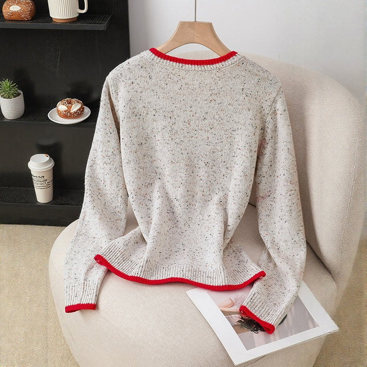 Damen Verspielter Strickcardigan mit Herzknöpfen Drune