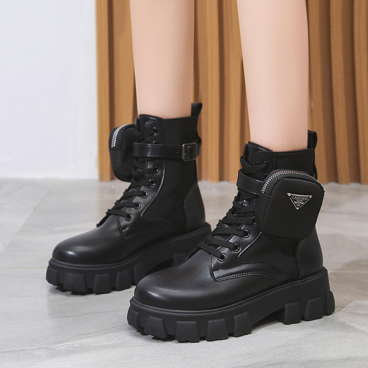 Damen Chunky Boots mit praktischem Seitentaschen-Design Drune