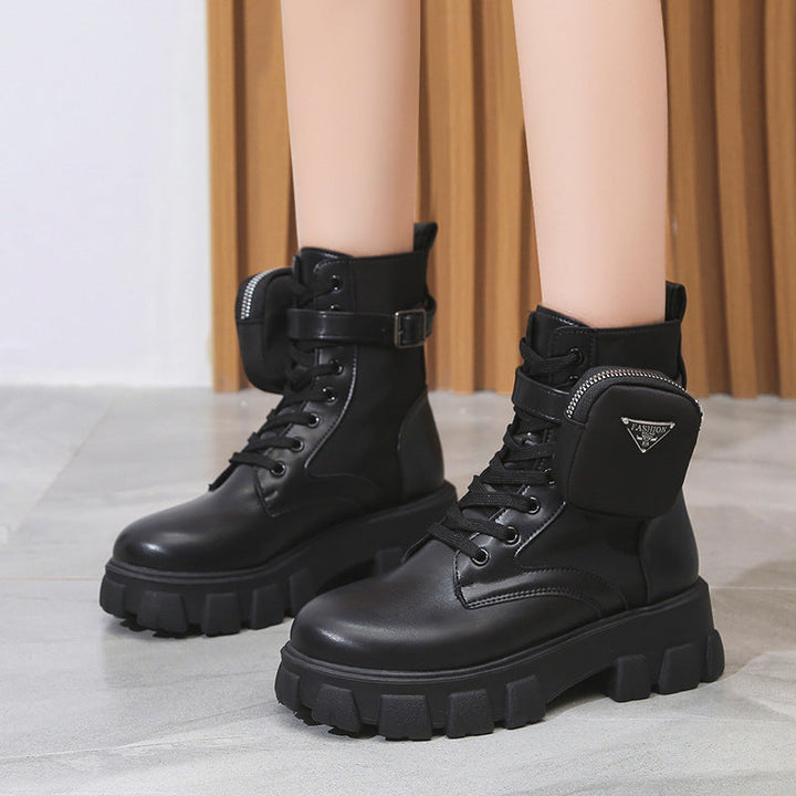 Damen Chunky Boots mit praktischem Seitentaschen-Design Drune