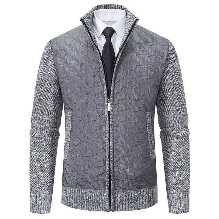 Herren elegante Hybridjacke mit Steppdesign und raffinierten Strickärmeln Drune