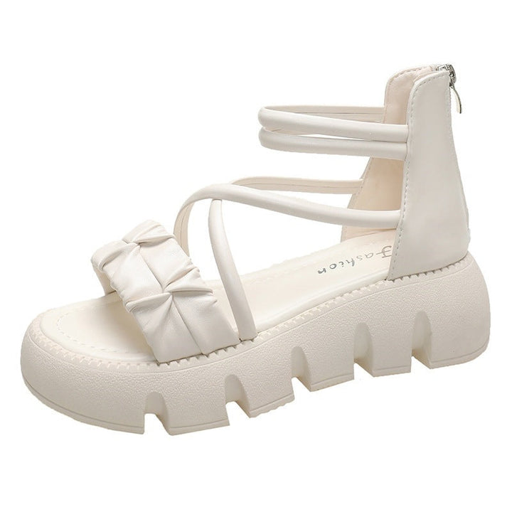 Damen modische Keilsandalen mit raffiniertem Riemendesign Drune