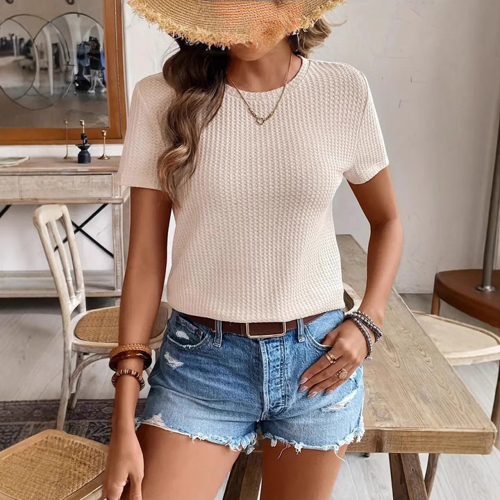Damen Casual T-Shirt mit strukturiertem Design Drune