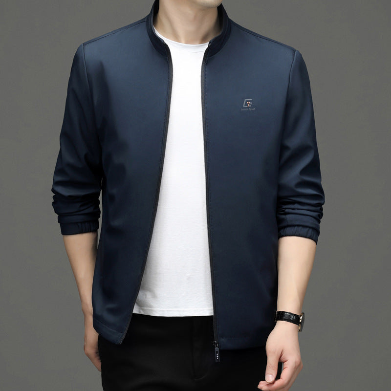 Herren sportliche Zip-Jacke mit modernem Stehkragen und funktionalen Reißverschlusstaschen Drune
