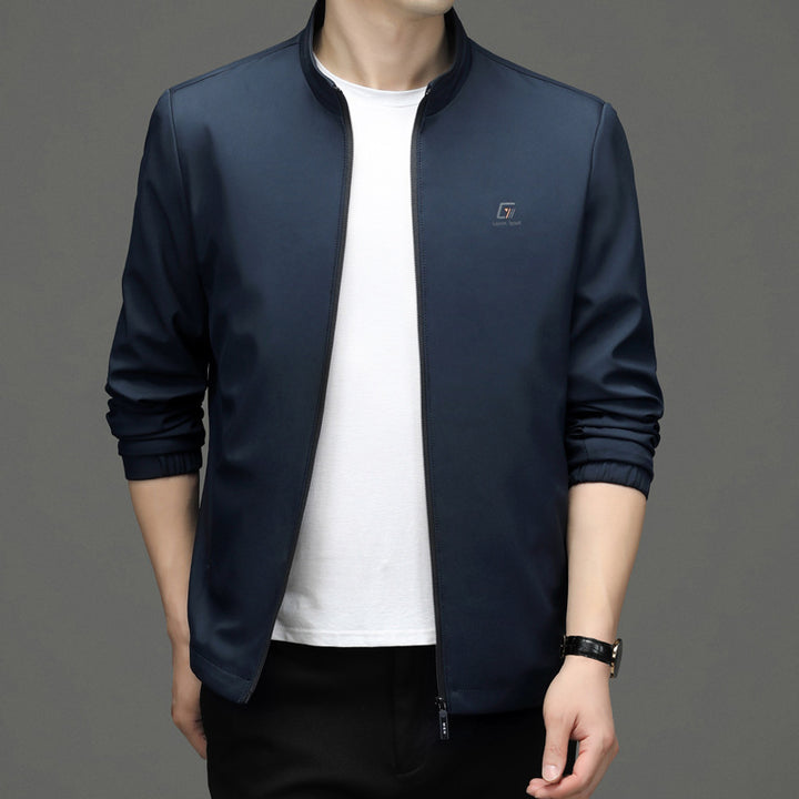 Herren sportliche Zip-Jacke mit modernem Stehkragen und funktionalen Reißverschlusstaschen Drune