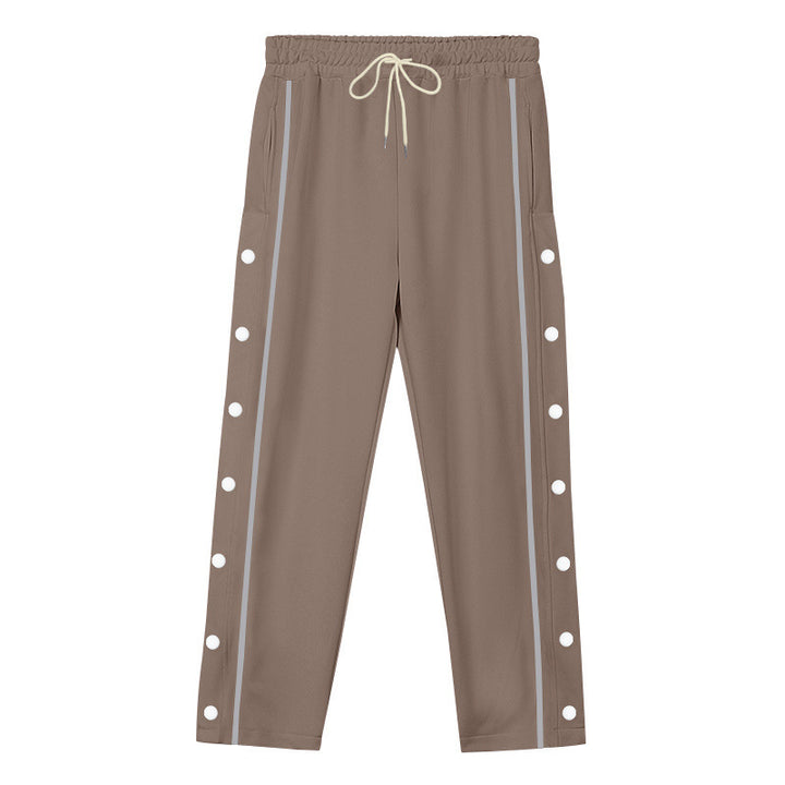 Unisex nan leichte Sport-Trainingshose mit Druckknopfleiste und elastischem Kordelbund Drune
