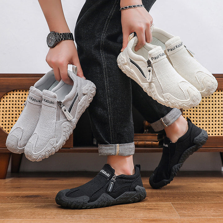 Herren Flexibler Strick-Sneaker mit Reißverschluss Drune