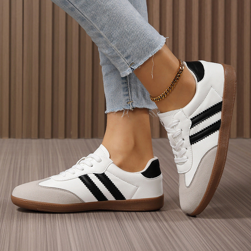 Damen nan Retro-Laufschuh mit Veloursleder-Details, Kontraststreifen und rutschfester Gummilaufsohle Drune