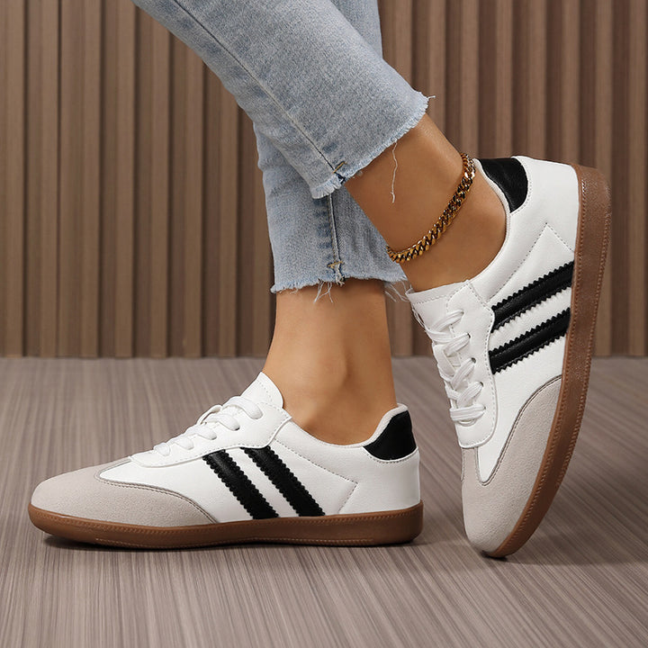 Damen nan Retro-Laufschuh mit Veloursleder-Details, Kontraststreifen und rutschfester Gummilaufsohle Drune
