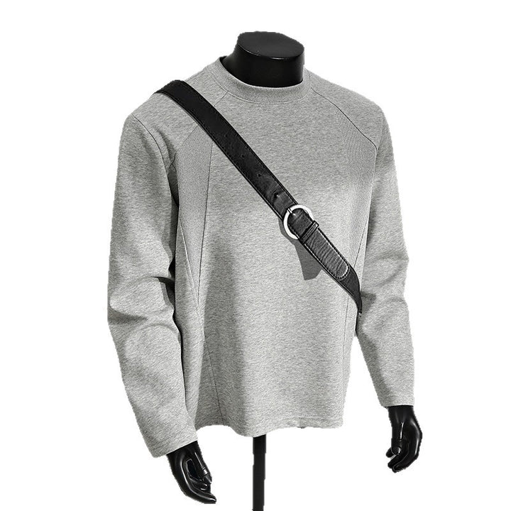 Herren Minimalistisches Langarm-Sweatshirt mit Raglanärmeln und Clean-Cut Rundhals Drune