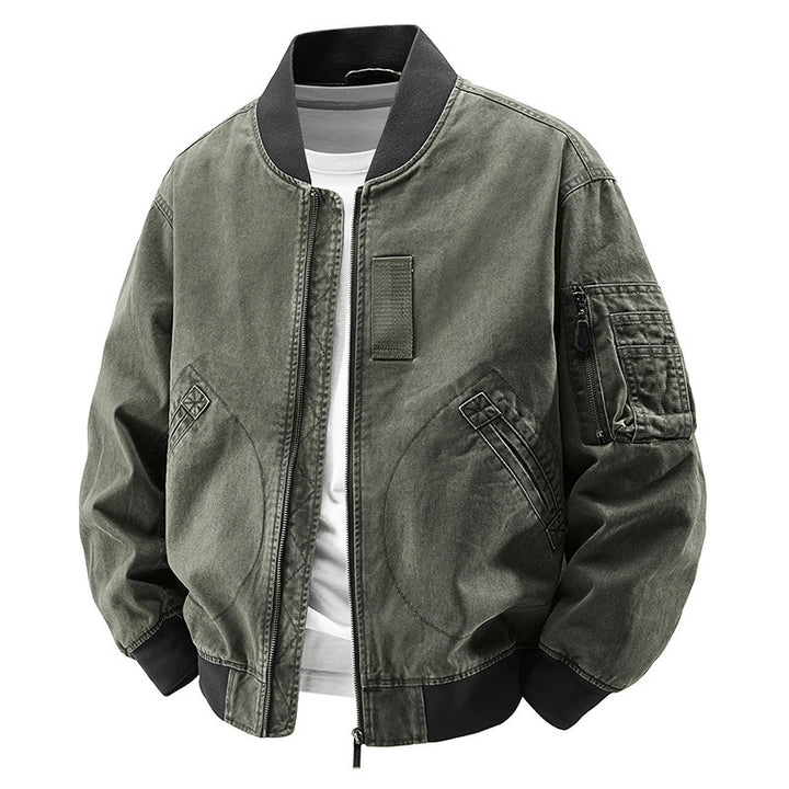Herren Modische Bomberjacke mit Seitentaschen Drune