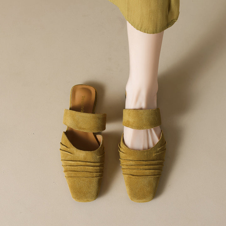 Damen Mokassin-Sandalen mit eleganten Riemen und stylischem Faltendesign Drune