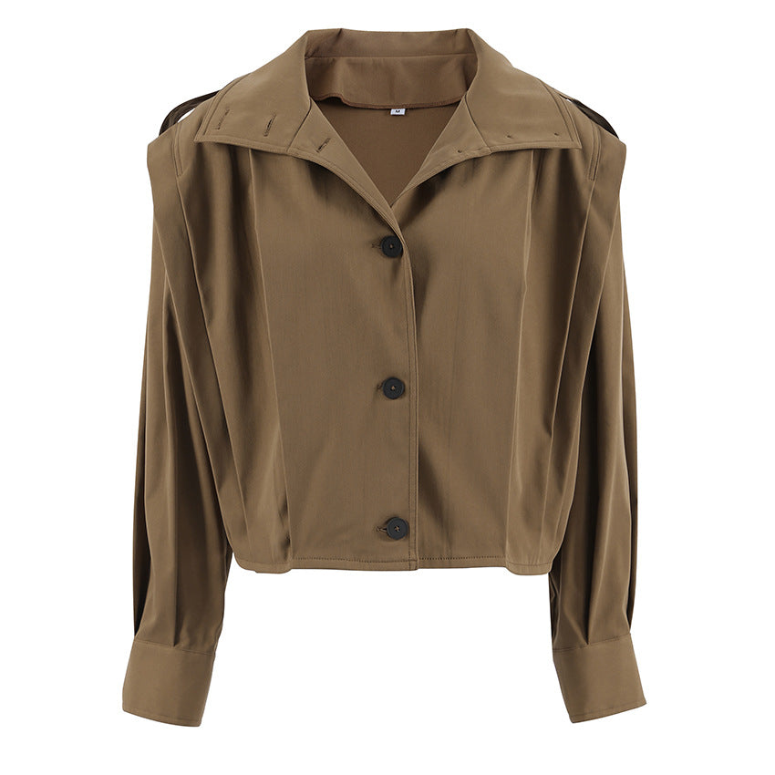 Damen Oversized Utility-Jacke mit strukturiertem Design und praktischen Taschen Drune