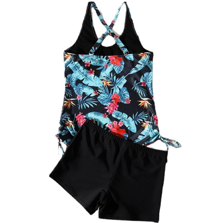 Damen Tankini-Set mit floralem Design und sportlichen Shorts Drune