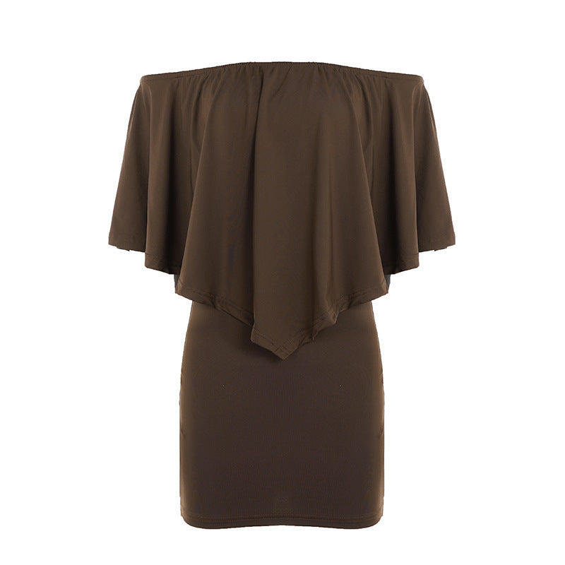 Damen Off-Shoulder Kleid mit fließendem Schnitt und voluminösen Ärmeln Drune