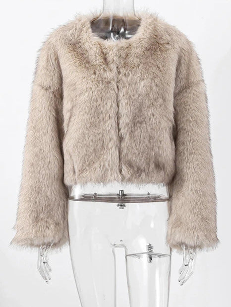 Damen Kuschelige und elegante Kunstfelljacke Drune
