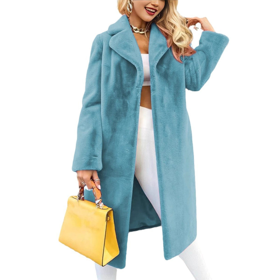 Damen Fleece-Mantel mit weitem Schnitt und breitem Revers Drune