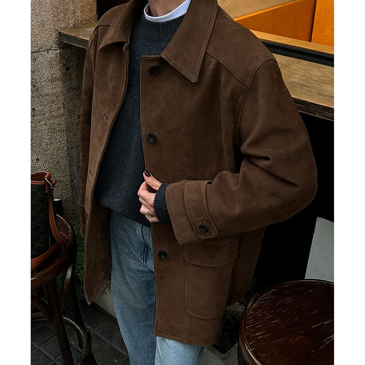 Damen Kunstlederjacke im modernen Design mit strukturiertem Schnitt und praktischen Taschen Drune