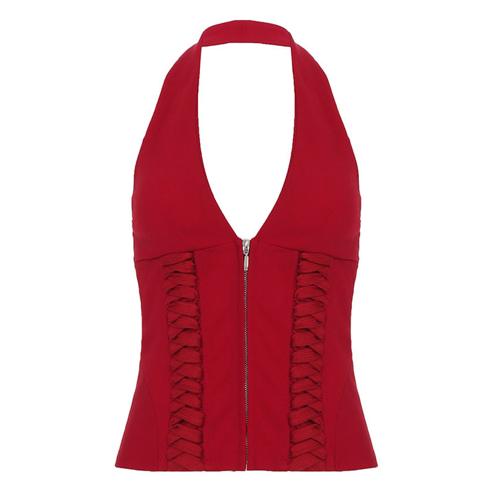 Damen Cropped Oberteil mit raffiniertem Schnürdesign Drune