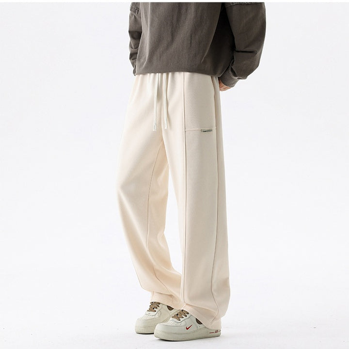 Herren Weite Relax-Jogginghose mit Tunnelzug, Multifunktionstasche & geradem Bein Drune