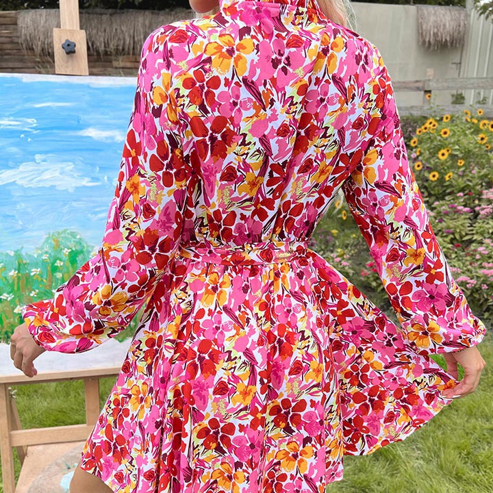 Damen Floral Wickelkleid Drune