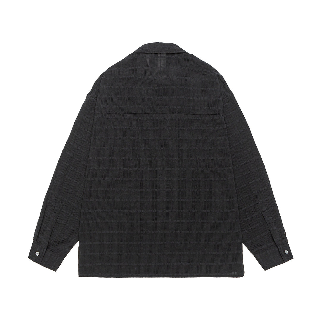 Unisex Texturierte Oversize‑Hemdjacke mit Brusttasche Drune