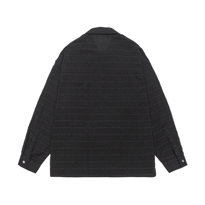 Unisex Texturierte Oversize‑Hemdjacke mit Brusttasche Drune