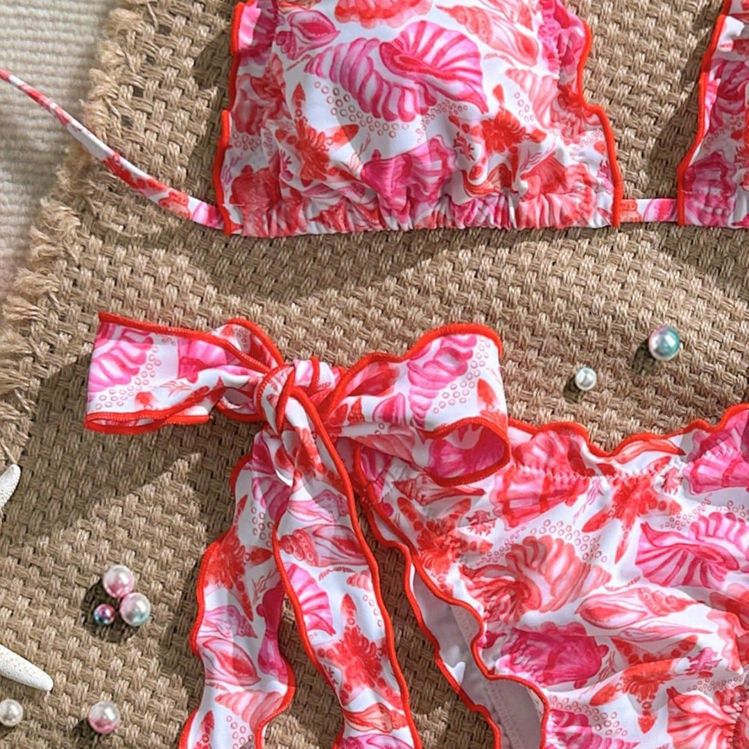 Damen Triangel-Bikini mit Rüschendetails Drune