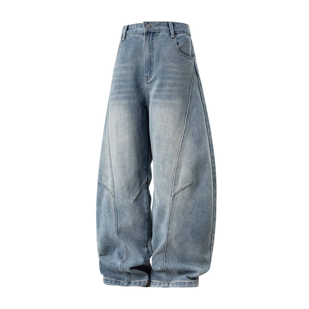Damen Weite Balloon-Jeans mit hohem Bund und markanten Einsatznähten Drune