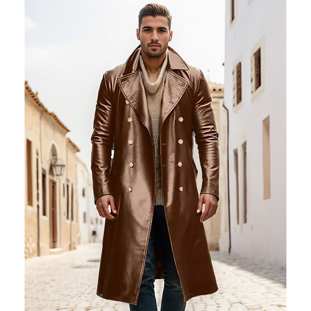 Herren eleganter übergroßer Trenchcoat aus hochwertigem Material Drune