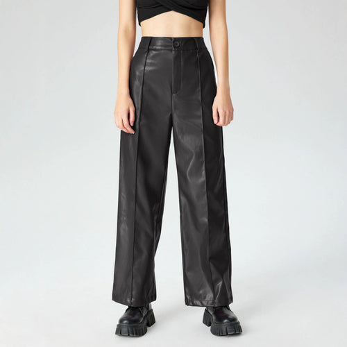 Damen Elegante Kunstlederhose Drune