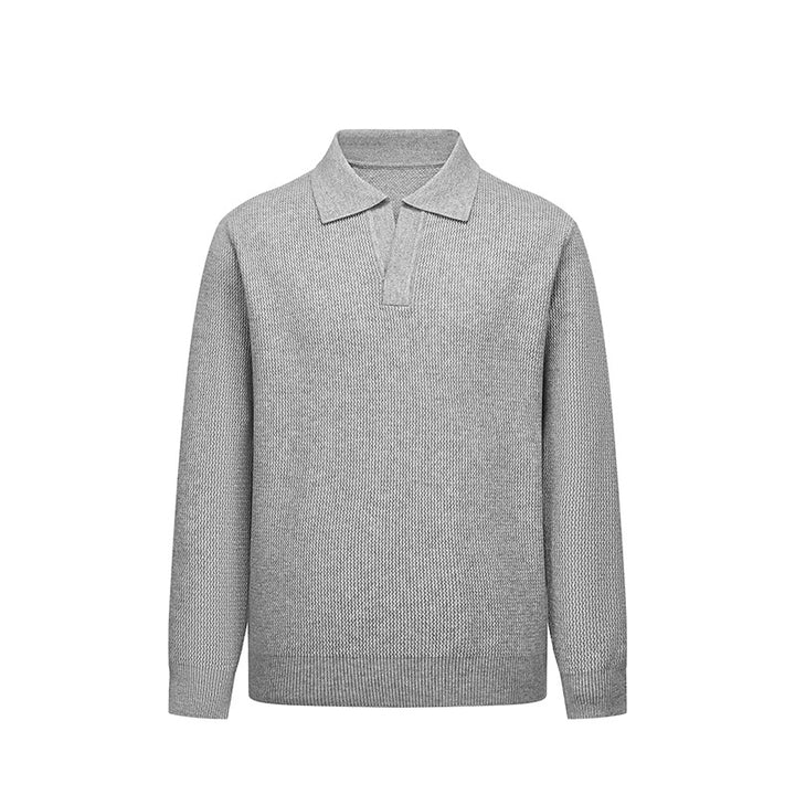 Herren Modisches Langarm Strickpolo Drune