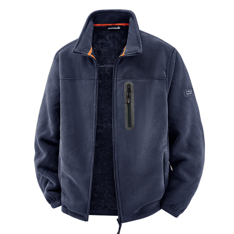 Herren Thermo-Fleece-Outdoorjacke mit Teddy-Innenfutter, Brustreißverschluss & windabweisender Oberfläche Drune