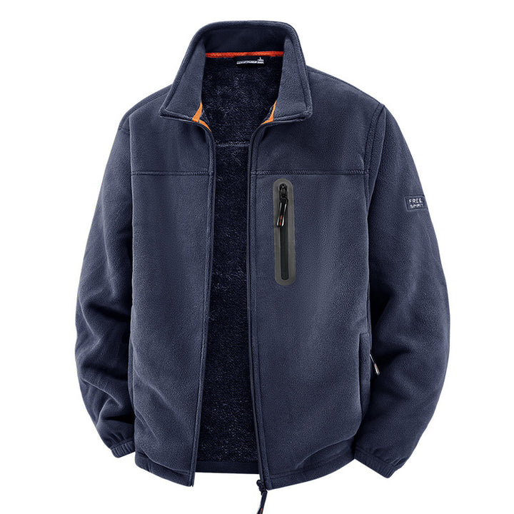 Herren Thermo-Fleece-Outdoorjacke mit Teddy-Innenfutter, Brustreißverschluss & windabweisender Oberfläche Drune
