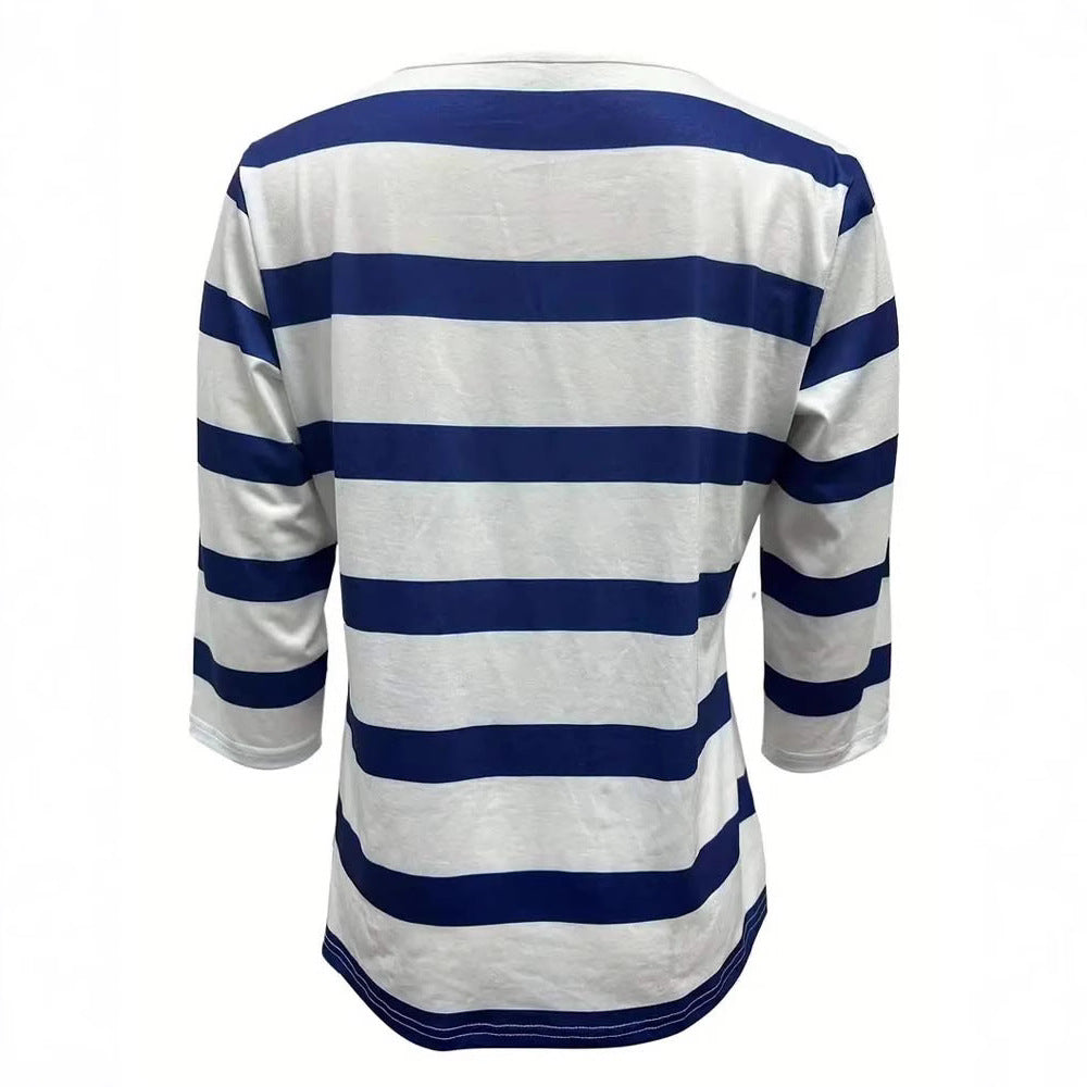 Damen Langarmshirt mit maritimem Streifenmuster Drune