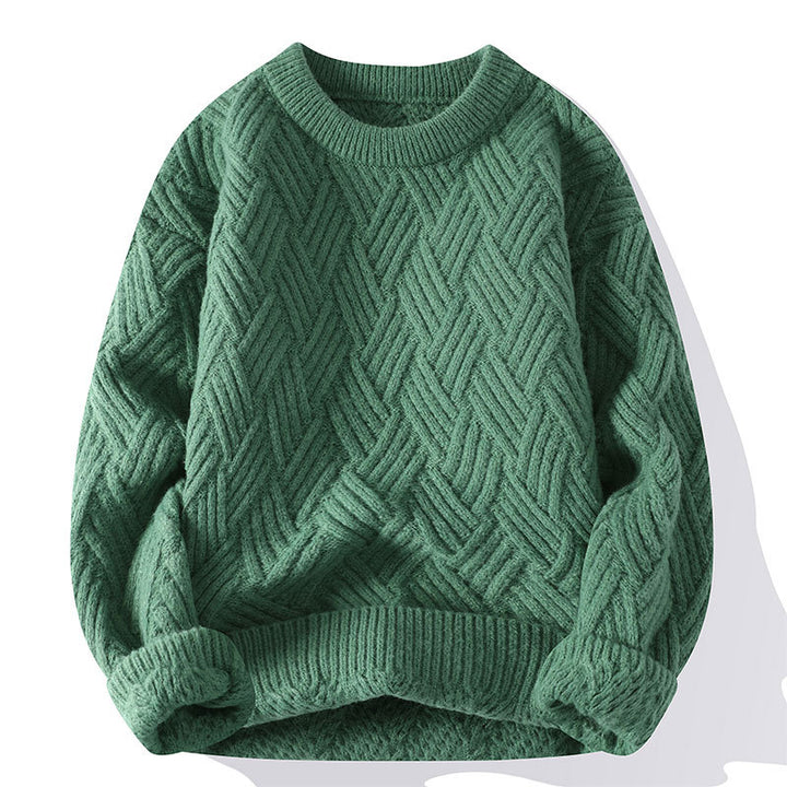 Damen nan grobgestrickter Oversize-Pullover mit Zopfmuster und elastischem Rippbund Drune
