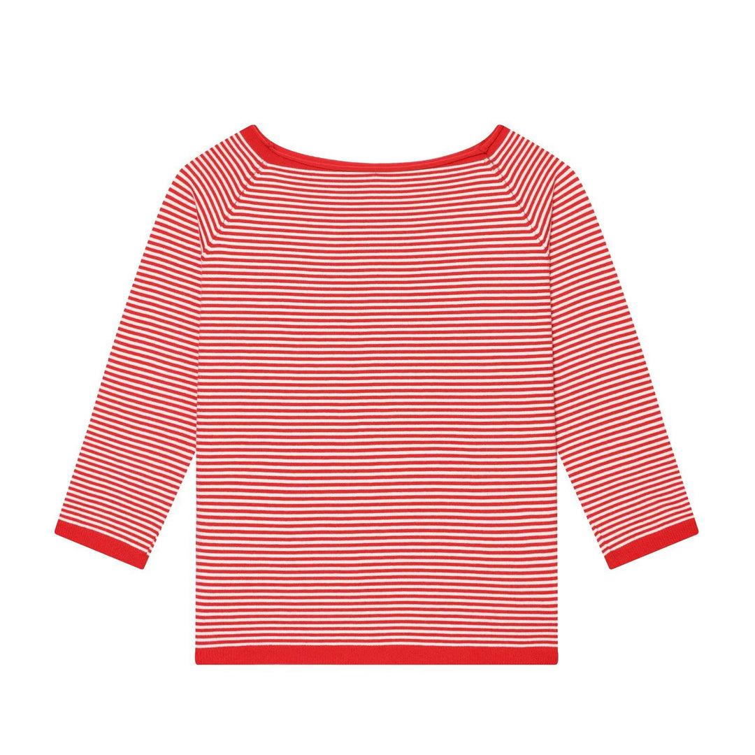 Damen Maritimes Ringel-Boatneck-Shirt mit dreiviertelärmeln Drune