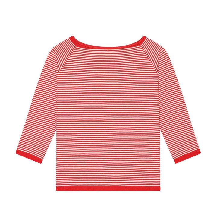 Damen Maritimes Ringel-Boatneck-Shirt mit dreiviertelärmeln Drune