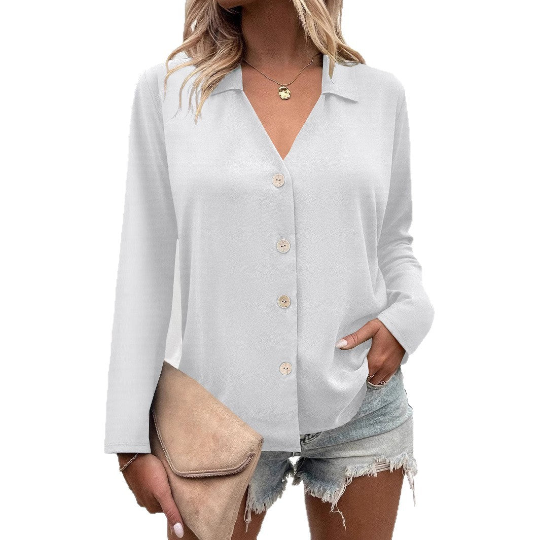 Damen Elegante Bluse mit Knopfleiste Drune