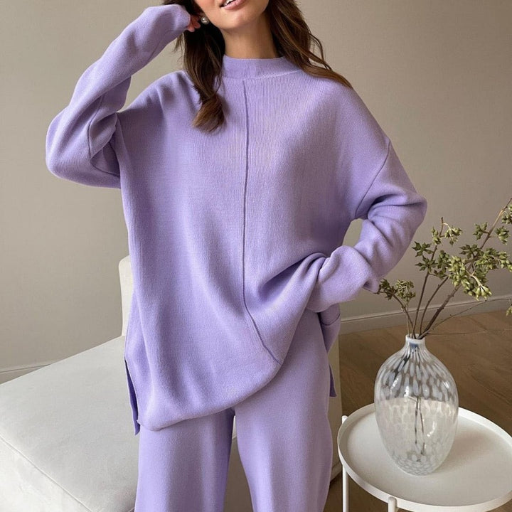 Damen Lounge-Set mit lässigem Schnitt und hohem Kragen Drune