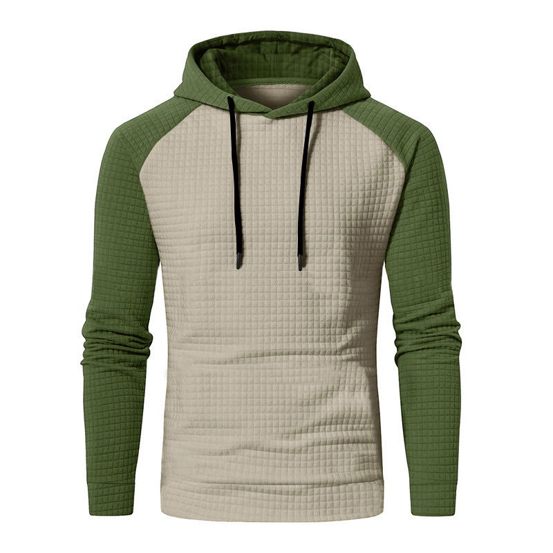 Herren Texturiertes Kapuzen‑Sweatshirt mit Waffelstruktur und Raglanärmeln Drune