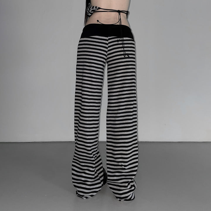 Damen Freizeithose mit gestreiftem Muster und praktischen Seitentaschen Drune