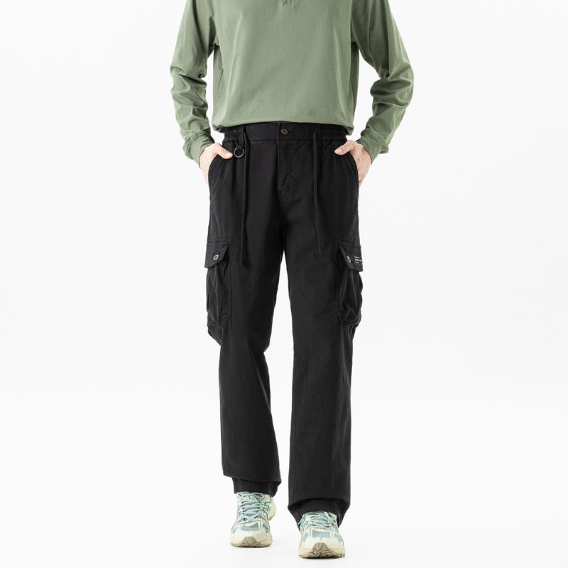 Herren Relaxed-Fit Canvas-Cargohose mit Tunnelzug, Multifach‑Taschen und Utility‑D-Ring Drune