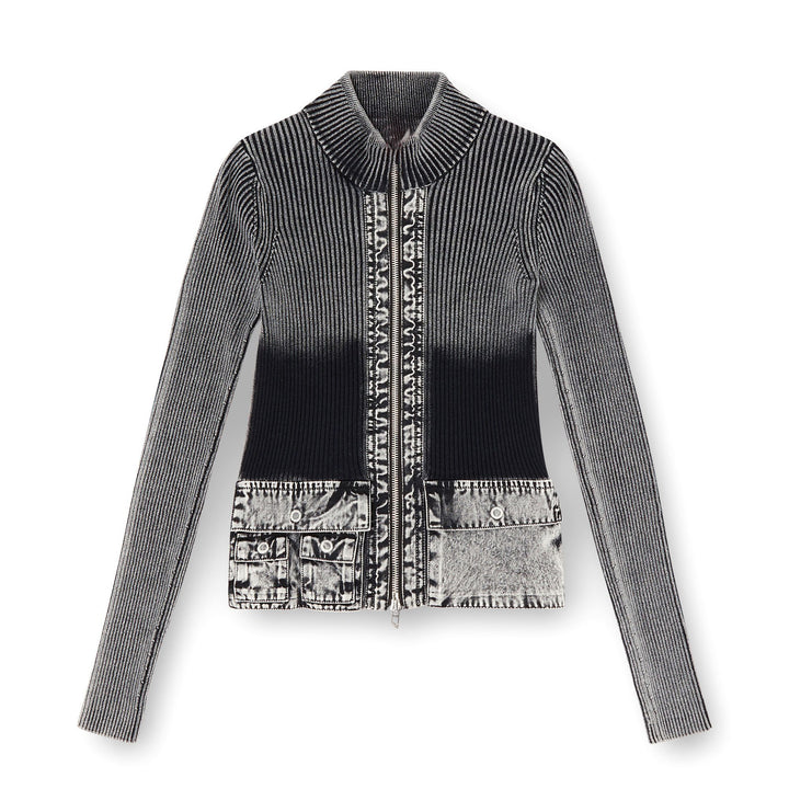 Damen Strickjacke mit denim-inspirierten Taschen und modernem Schnitt Drune