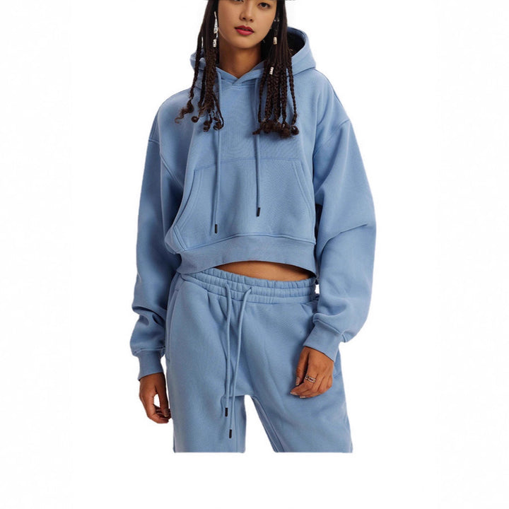 Damen cropped Hoodie und Jogginghose Set Drune