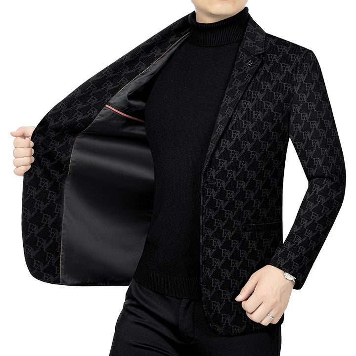 Herren Modernes Einreihiges City-Blazer mit aufgesetzten Taschen und leichter Halbfütterung Drune
