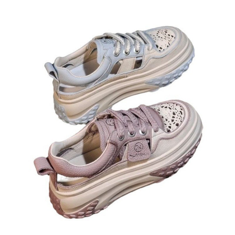 Damen Modische Sneaker mit luftigen Lochungen und dämpfender Laufsohle Drune