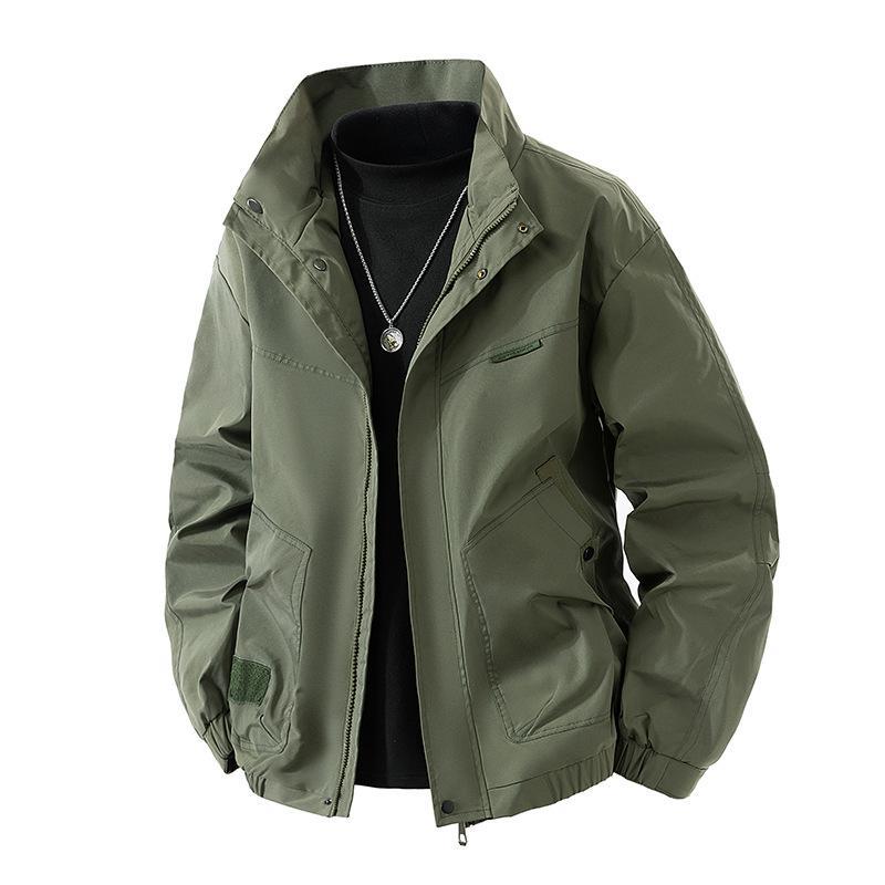 Herren Leichte technische Freizeitjacke mit Stehkragen, verdecktem Reißverschluss und elastischem Saum Drune
