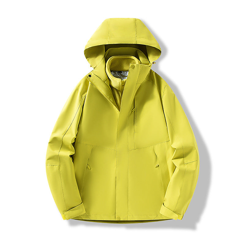 Herren Minimalistische City-Outdoorjacke mit verschweißten Nähten, verstellbarer Kapuze und Thermofutter Drune