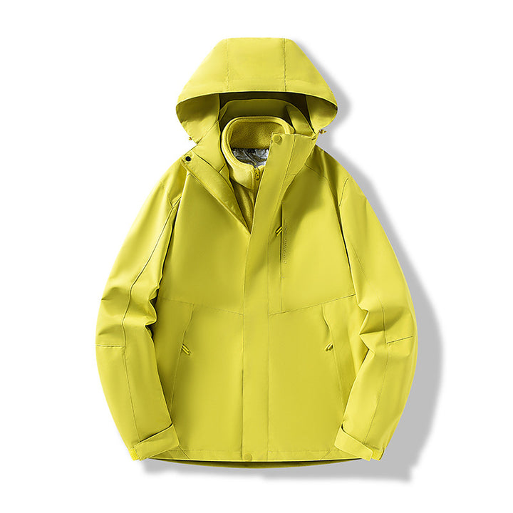Herren Minimalistische City-Outdoorjacke mit verschweißten Nähten, verstellbarer Kapuze und Thermofutter Drune