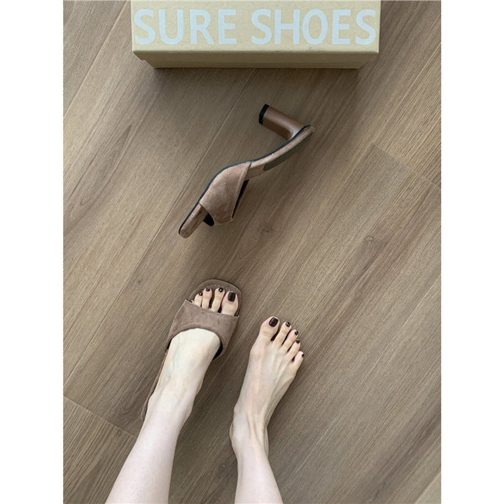 Damen Komfortable High Heel Mules Drune